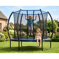 Trampolin Outdoor 228/305/366 cm, Round Garden Trampoline with Safety Net, Ladder, Padded Poles, Safety Cover, GS-Zertifikat, Outdoor (7.5 ft)