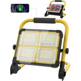 MASMEJOR Solar Baustrahler LED Akku, Metallständer, 10000LM, 12000mAh, XL