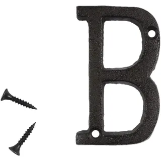 Schmiedeeisen Dekorationen, Staben Deko, Großbuchstaben, Alphabet Und Nummer Buchstaben, Symbol aus Metall, Kreative DIY Hausnummer Metall Buchstaben, Wand und Tür Dekorationen (B, As Show)