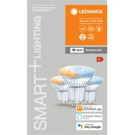 LEDVANCE SMART+ WiFi Technologie, Sockel GU10 Lichtfarbe änderbar (2700-6500K), Dimmbar, ersetzt Reflektorlampen mit 40 W,