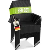 Juskys Yoro Stapelstuhl 8 St. 55 x 70 x 106 cm schwarz