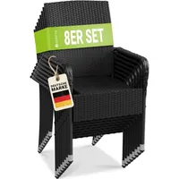 Juskys Yoro Stapelstuhl 8 St. 55 x 70 x 106 cm schwarz