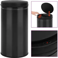 Maison Exclusive Automatischer Sensor-Mülleimer 60 L Kohlenstoffstahl Schwarz - Schwarz