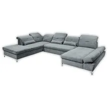 ed exciting design Wohnlandschaft Polyester U-Form 3-Sitzer Grau