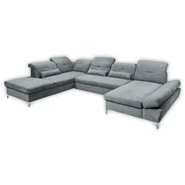 ed exciting design Wohnlandschaft Polyester U-Form 3-Sitzer Grau