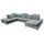 ed exciting design Wohnlandschaft Polyester U-Form 3-Sitzer Grau