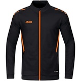 Polyesterjacke Kinder schwarz/neonorange 116