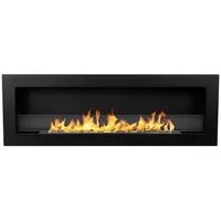 Divina Fire LIVORNO 120 Schwarzer Einbau-Wandkamin mit Bioethanolbetrieb 120x40
