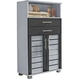 Schildmeyer Niko Midischrank 113294, silber glanz-anthrazit glanz, 59,8/32,6/110,5 cm,