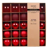 inges magic & goodz Weihnachtskugeln Glas 6cm 25er Set - Merry Red teils transparent