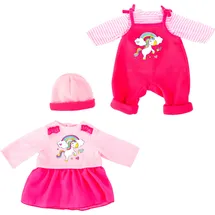 Bayer Puppenkleidung Latzhose/Kleid Pink