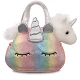 AURORA World 61253 - Fancy Pals Einhorn 20cm, Handtasche mit Plüschtier