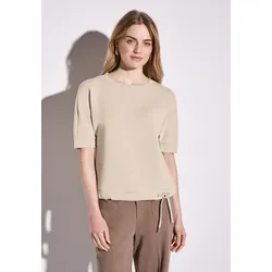 Sweatshirt, mit Tunnelzug am Saum, Gr. 34, cotton beige, , 40283421-34