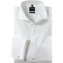 Businesshemd OLYMP "Level Five body fit", Herren, Gr. 43, N-Gr, beige (hellbeige), Web, Obermaterial: 97% Baumwolle, 3% Elastolefin, elegant, schmal, Langarm Ärmel mit Ärmelschlitz Umschlagmanschette, Hemden, Umschlagmanschetten