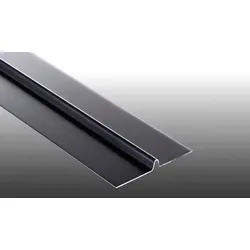 Aluminium Fugenprofile für 6 mm HPL-Platten - 2500 mm Alu Sickenprofile - Blank / Schwarz - 62 mm Breite