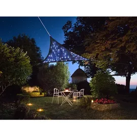 Perel Sonnensegel mit LED-Beleuchtung Dreieckig 3,6 m x 3,6 m x 3,6 m Dunkelblau