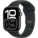 Apple Watch Series 10 46mm Aluminium Diamantschwarz mit Sportarmband Schwarz - S/M