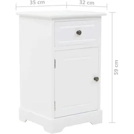 vidaXL Nachtschrank 35 x 32 x 59 cm Weiß