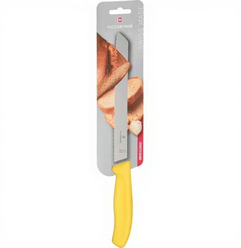 Victorinox Swiss Classic Serie Brotmesser - Wellenschliff - 21 cm - Gelb