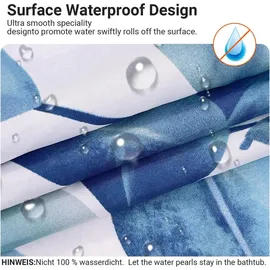 lerores Duschvorhang 180 x 200 cm grün Blätter