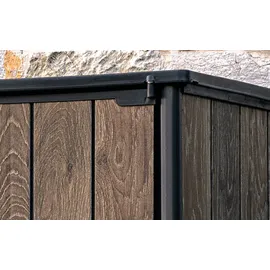 KETER Kunststoff Gartenschrank Signature Walnuss Alto 140 x 73,6 x 170,4 cm braun Holzoptik