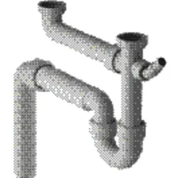 Geberit Spültisch-Ablauf für 2 Becken 11/2"x50mm 152.553.11.1