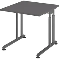 Hammerbacher Hammerbacher, Schreibtisch, Schreibtisch C-Fuss 80x80cm Graphit/Graphit (80 x