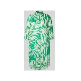 Milano Italy Hemdblusenkleid Blusenkleider Blätter-Print Grün 40