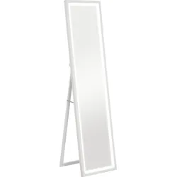HOMCOM Ganzkörperspiegel 40 x 160 cm Standspiegel mit LED Licht, Wandspiegel