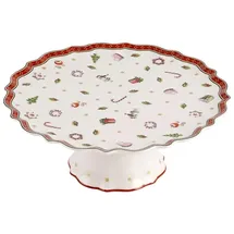 Villeroy & Boch Toy's Delight Kuchenplatte auf Fuß, 21 cm, Premium Porzellan, Weiß/Rot