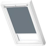 VELUX Verdunkelungsrollo, Blaugrau 4581, 134x140 cm UK08, GGU,Manuell,VELUX,weiße Schiene: