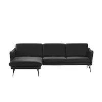 himolla Ecksofa Leder  1928 , schwarz , Maße (cm): B: 280 H: 83 T: 175.0