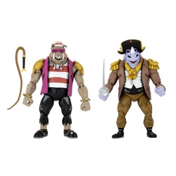 NECA Actionfigur NECA TMNT Turtles in Time Pirate Rocksteady & Bebop Actionfiguren Set