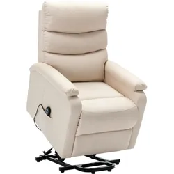 vidaXL Sessel mit Aufstehhilfe Creme Stoff