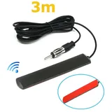 bolwins F72S Autoradio FM Antenne – Selbstklebende Scheibenantenne mit DIN-Adapter, 3 m Kabel, einfache Installation und universelle Kompatibilität für Auto, LKW und SUV