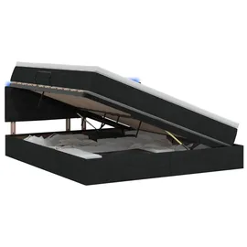 vidaXL LED-Speicherbett 140 x 200 cm Schwarz