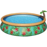 BESTWAY Fast Set Aufstellpool ⌀ 457 x 84 cm Paradise Palms inkl. Filterpumpe + Wassersprinkler
