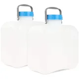 wamovo 2X Weithalskanister 10 Liter weiß Wasserkanister mit Bügelgriff, Stopfen DIN 96
