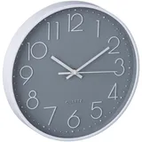 Relaxdays Wanduhr modern, batteriebetrieben, Küchenuhr analog, mit Sekundenzeiger, Badezimmeruhr, Ø Grau