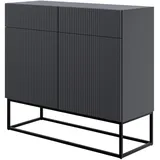 Selsey Veldio - Sideboard 2-türig Mit Schubladen, Schwarz Mit Metallgestell, 100 cm