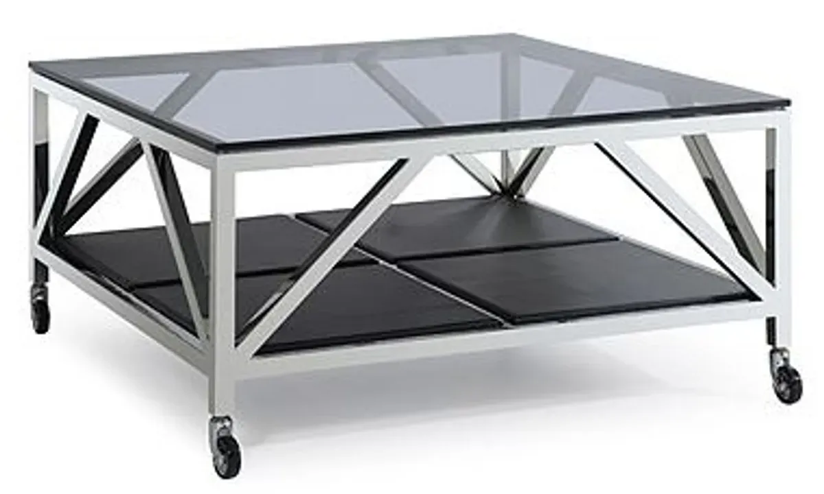 Casa Padrino Luxus Couchtisch Silber 100 x 100 x H. 50 cm - Wohnzimmer Möbel
