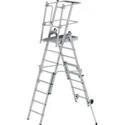 Plattformleiter FlexxStep 5 Sprossen mit Teleskopaufsatz 3 Sprossen
