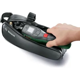 Bosch elektrische Fahrradpumpe/Luftpumpe/Mini Kompressor EasyPump (3,0 Ah Akku; 3,6 Volt; Autostop-Funktion; 150 PSI; 10,3 bar; LED; USB-C®; 3x Adapter; Schnellanschlussstecker; Fahrradtasche)