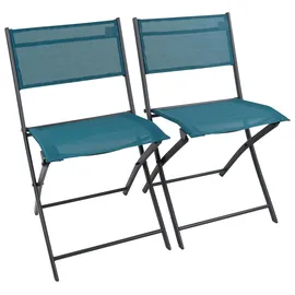 VCM Gartenstuhl 45 x 45 x 0 cm blau 2 St.