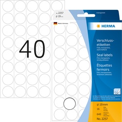 Herma, Sticker, Verschlussetiketten (20 x)