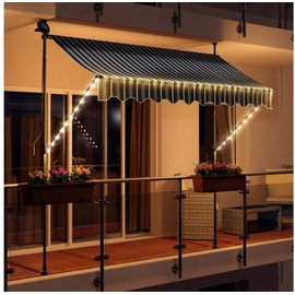 Swing&Harmonie LED Klemmmarkise 300 x 150 cm grau/weiß