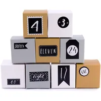 pajoma Adventskalender 24 Boxen, Schachteln zum Befüllen, inkl. Sticker, Silber