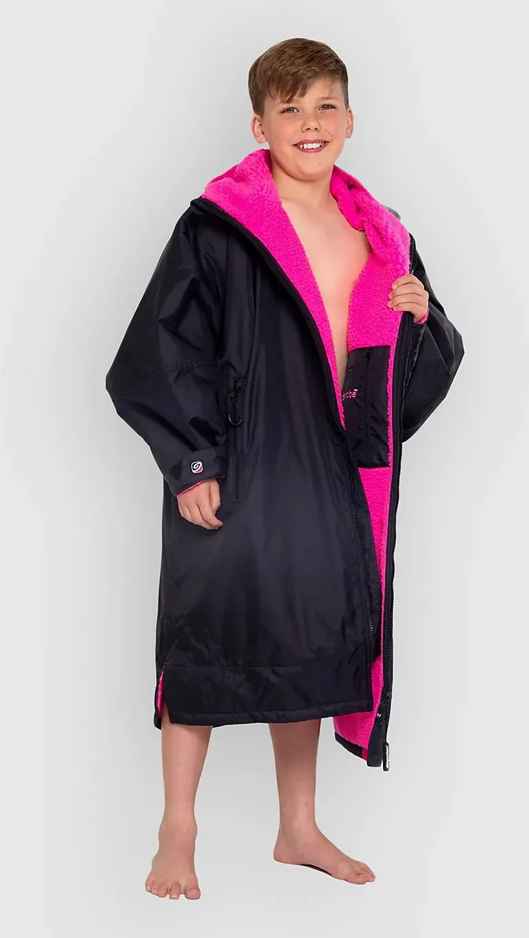 Dryrobe Advance Long Sleeve Kids 5-9 Surf Poncho black pink Gr. Uni