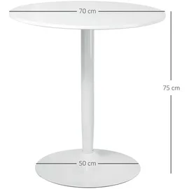 Homcom Esstisch, Runder Küchentisch, Moderner Esszimmertisch für 2 Personen, Bartisch Säulentisch mit Stahlbein, Rutschfester Fußauflage, Kaffeetisch für Wohnzimmer, Ø70 x 75 cm, Esszimmer, Tische, Esstische