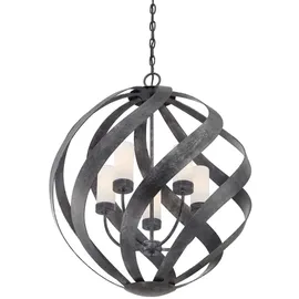 quintiesse Außenleuchte Metall Glas Ø 66 cm 5xE14/40W IP44 Schwarz/Weiß